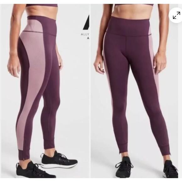 ATHLETA Allyson Felix Legend Mesh 7/8 Tight Agate Purple Pant Women's X-Small - Picture 2 of 13